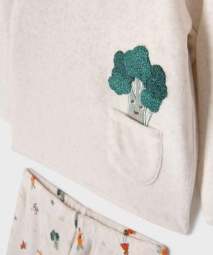 Pyjama 2 pièces en velours avec motifs légumes bébé vue2 - GEMO 4G BEBE - GEMO