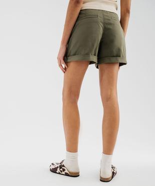 Short ample en coton stretch avec ceinture tressée femme vue3 - GEMO(FEMME PAP) - GEMO