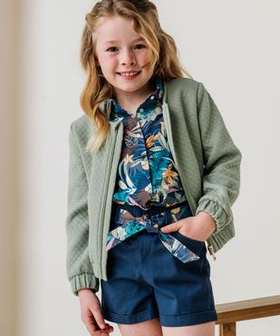 Sweat zippé en maille fantaisie fille vue10 - GEMO (ENFANT) - GEMO