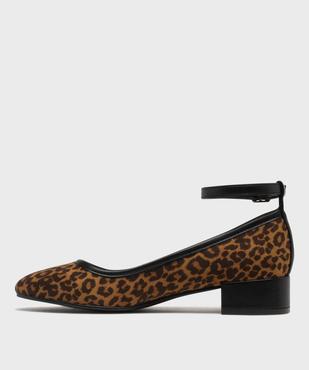 Ballerines motif léopard à petit talon femme - Follow Me vue3 - FOLLOW ME - GEMO