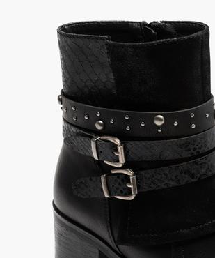 Boots femme à talon large et brides décoratives vue6 - GEMO(URBAIN) - GEMO