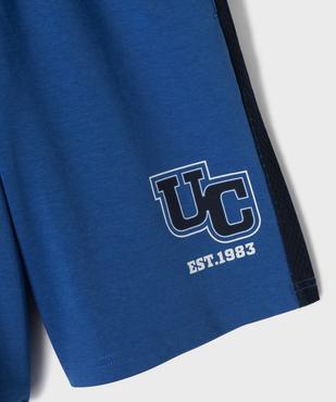 Bermuda de sport avec bandes latérales ajourées garçon - Camps United vue2 - CAMPS US - GEMO