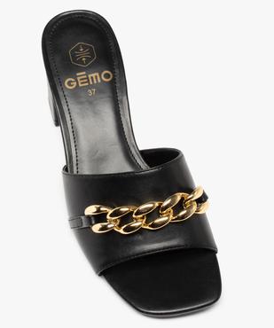 Mules femme à talon carré et chaine métallique vue5 - GEMO(URBAIN) - GEMO
