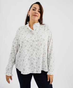 Chemise manches longues en tissu texturé et fleuri femme grande taille vue4 - GEMO (G TAILLE) - GEMO