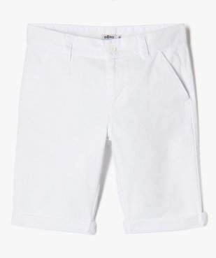 Bermuda coupe chino regular en toile de coton garçon vue1 - GEMO 4G GARCON - GEMO