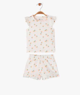 Pyjashort 2 pièces avec motifs fruits bébé fille vue1 - GEMO 4G BEBE - GEMO