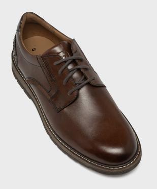 Derbies casual en cuir avec semelle épaisse crantée homme - Pierre Cardin vue5 - PIERRE CARDIN D - GEMO
