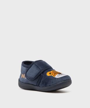 Chaussons montants en velours à scratch brodés garçon vue2 - GEMO (ENFANT) - GEMO