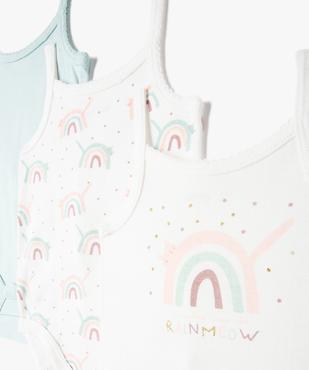 Body bébé à fines bretelles en coton biologique (lot de 3) vue2 - GEMO 4G BEBE - GEMO