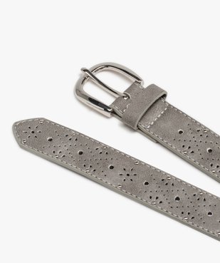 Ceinture à motifs fleuris perforés et clous argentés femme vue2 - GEMO (ACCESS) - GEMO