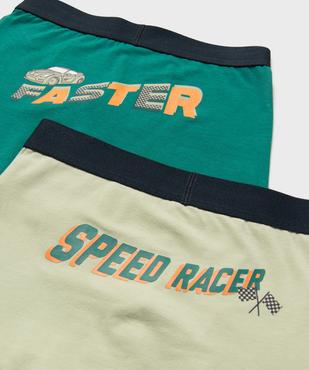 Boxers en coton stretch à motifs voitures de course garçon (lot de 2) vue2 - GEMO 4G GARCON - GEMO