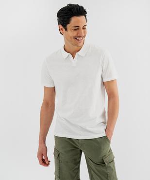 Polo manches courtes en jersey de coton flammé homme vue1 - GEMO 4G HOMME - GEMO