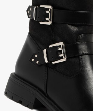 Boots femme fourrées à double brides fantaisie vue6 - GEMO (CASUAL) - GEMO