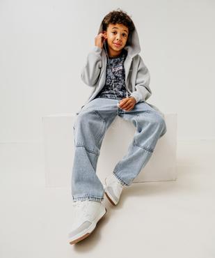 Sweat zippé à capuche coupe ample garçon vue7 - GEMO 4G GARCON - GEMO