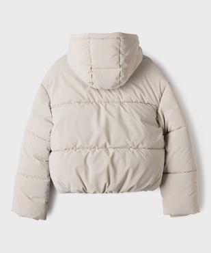 Doudoune à capuche en matière déperlante aspect velouté fille vue4 - GEMO (JUNIOR) - GEMO