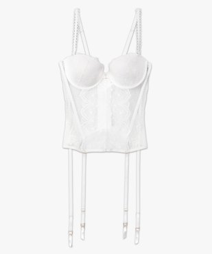 Guêpière en dentelle avec jarretières amovibles vue4 - GEMO(HOMWR FEM) - GEMO