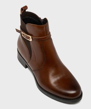 Bottines dessus cuir avec élastique latéral femme - Tanéo vue5 - TANEO - GEMO