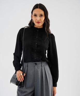 Chemise manches longues en maille texturée et dentelle femme vue1 - GEMO(FEMME PAP) - GEMO