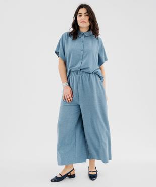 Pantalon large en maille souple et extensible pailleté femme grande taille vue4 - GEMO (G TAILLE) - GEMO