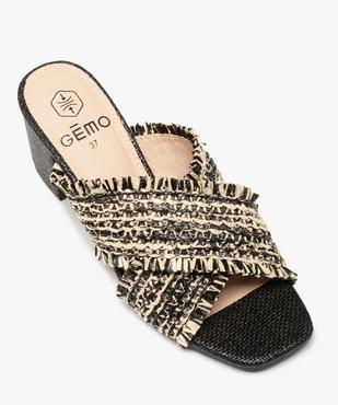 Mules femme à talon et brides en fibres tressées vue5 - GEMO(URBAIN) - GEMO