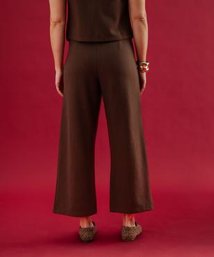 Pantalon fluide cropped taille haute en maille extensible femme vue4 - GEMO(FEMME PAP) - GEMO