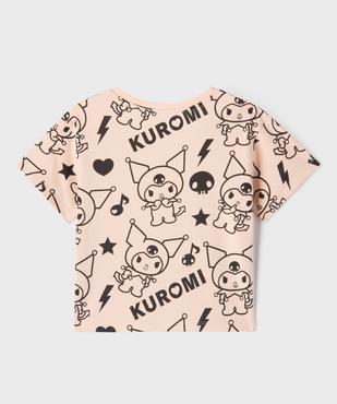Tee-shirt manches courtes imprimé coupe oversize fille - Kuromi vue3 - KUROMI - GEMO