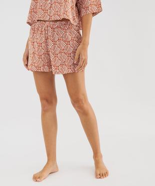 Short de pyjama imprimé en viscose femme vue1 - GEMO 4G FEMME - GEMO