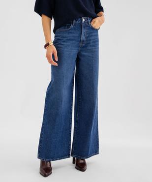 Jean palazzo taille haute femme vue1 - GEMO 4G FEMME - GEMO