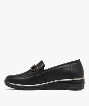 Mocassins femme confort à talon compensé avec bijou métallique - Hobiz vue3 - HOBIZ - GEMO