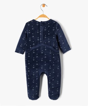 Pyjama bébé en velours imprimé dino avec ouverture pont-dos vue3 - GEMO(BB COUCHE) - GEMO