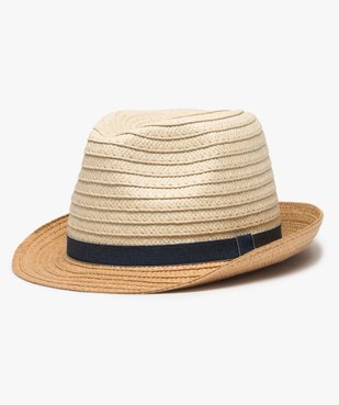 Chapeau garçon forme trilby en papier avec ruban tissé vue1 - GEMO (ACCESS) - GEMO