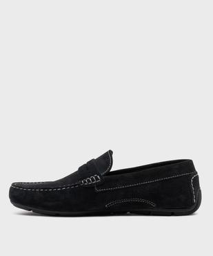 Mocassins dessus cuir velours homme -Tanéo vue3 - TANEO GEMO FOR GOOD - GEMO