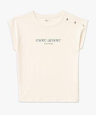 Tee-shirt manches courtes coupe loose avec boutons fantaisie femme vue5 - GEMO 4G FEMME - GEMO