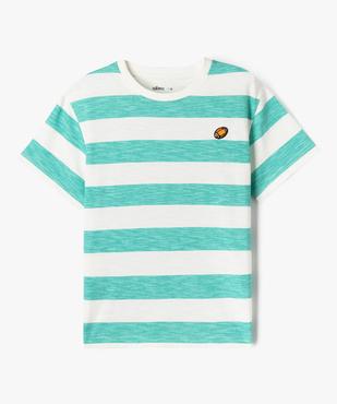 Tee-shirt manches courtes à larges rayures garçon vue1 - GEMO (ENFANT) - GEMO