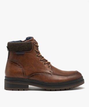 Boots à lacets et zip avec col en textile homme vue2 - GEMO (CASUAL) - GEMO