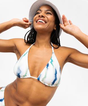 Haut de maillot de bain forme triangle multicolore femme vue1 - GEMO 4G FEMME - GEMO