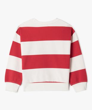Sweat rayé avec motif en maille bouclette garçon - LuluCastagnette vue4 - LULU CASTAGNETTE GEMO FOR GOOD - GEMO