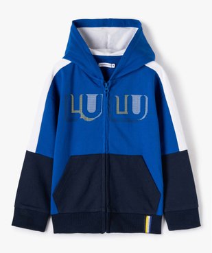 Sweat garçon zippé à capuche et poche kangourou - LuluCastagnette vue1 - LULUCASTAGNETTE - GEMO