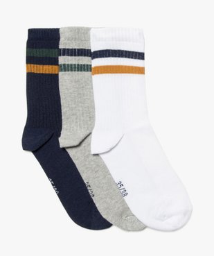 Chaussettes de sport avec bandes colorées garçon (lot de 3) vue1 - GEMO (ENFANT) - GEMO