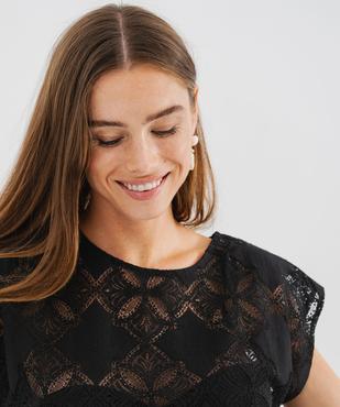 Tee-shirt sans manches en dentelle ajourée coupe loose femme vue2 - GEMO(FEMME PAP) - GEMO