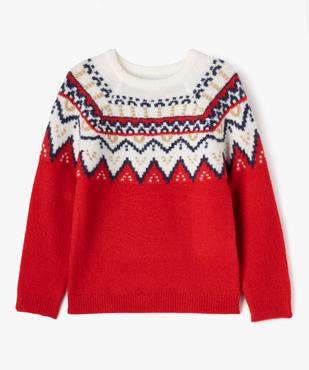 Pull de Noël avec touches pailletées fille vue1 - GEMO (ENFANT) - GEMO