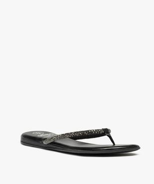 Sandales femme plates à entre-doigts couvert de strass vue2 - GEMO (CASUAL) - GEMO