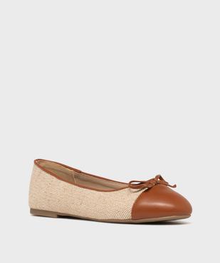 Ballerines en toile et cuir imitation femme - Valentina Baldano vue2 - VALENTINA BALDA - GEMO