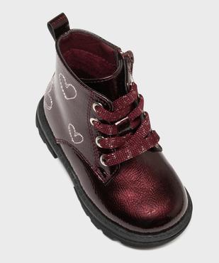 Boots vernies et zippées à lacets pailletées bébé fille vue5 - LOVELY WINGS - GEMO