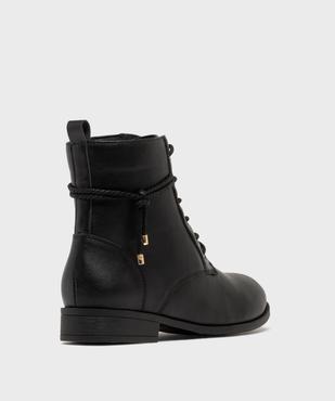 Boots femme à talon plat avec cordelette tressée et nouée embouts dorés vue11 - GEMO (CASUAL) - GEMO