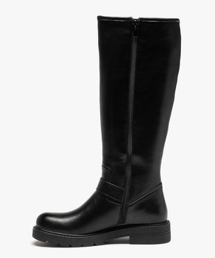 Bottes femme unies à talon plat style motardes vue4 - GEMO (CASUAL) - GEMO
