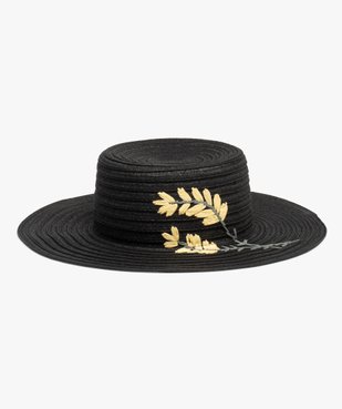 Chapeau femme en paille de papier avec motifs brodés vue1 - GEMO (ACCESS) - GEMO