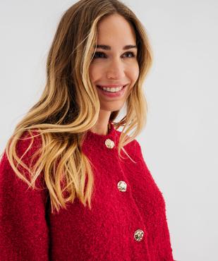 Gilet en maille bouclette avec boutons fantaisie femme  vue4 - GEMO(FEMME PAP) - GEMO