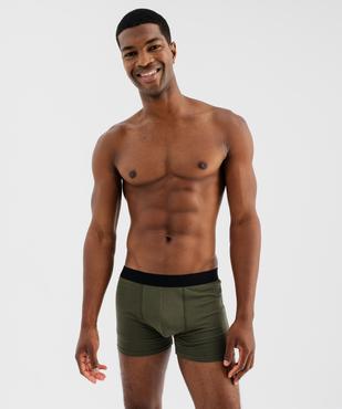Boxers unis en coton extensible homme (lot de 2) vue1 - GEMO 4G HOMME - GEMO