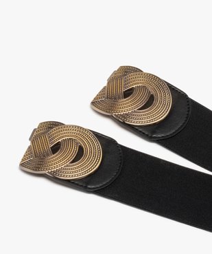 Ceinture large élastique avec boucle fantaisie en métal femme vue2 - GEMO (ACCESS) - GEMO